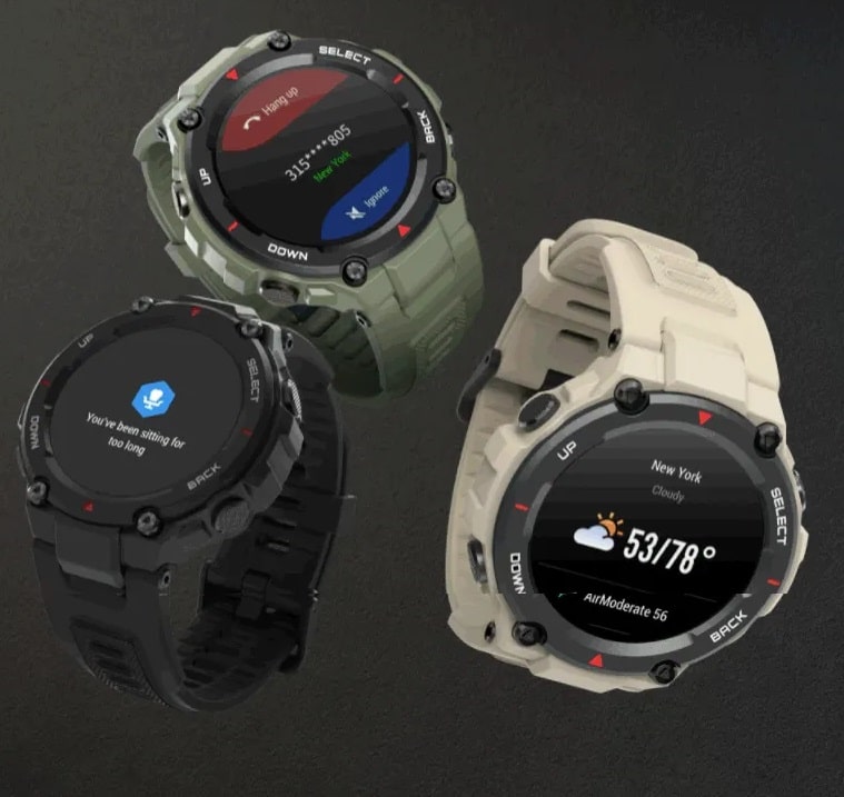 Amazfit T-Rex - Reloj inteligente con GPS, reloj militar de deportes al  aire libre para hombres, batería de 20 días, pantalla AMOLED de 1.3  pulgadas, 5 ATM, resistente al agua, 14 modos deportivos, monitor de sueño  de frecuencia cardíaca  