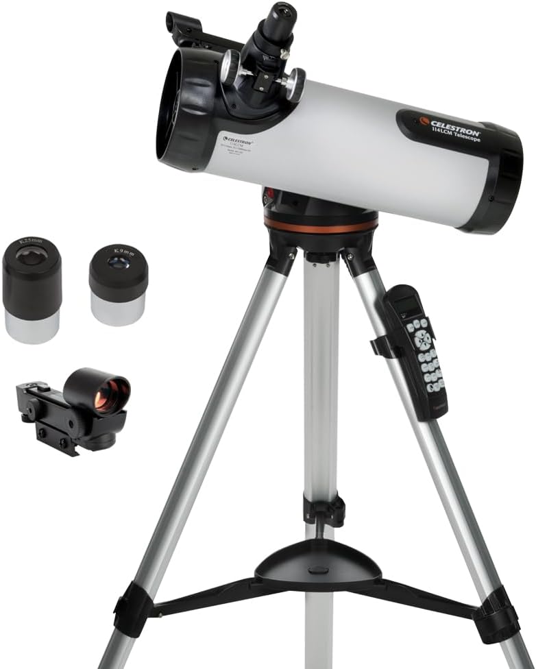 Celestron 114LCM montado y listo para observación