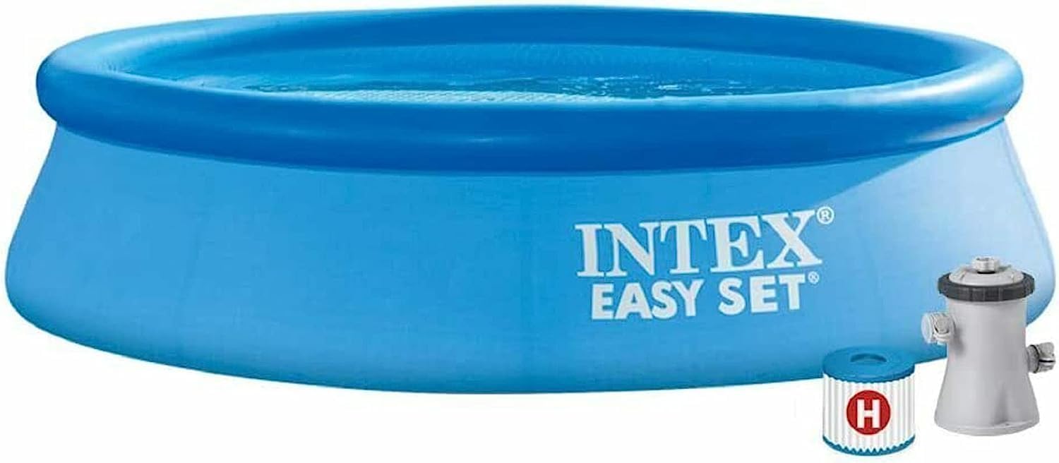 Piscina hinchable Intex Easy Set 28108 vista lateral y anillo superior inflado