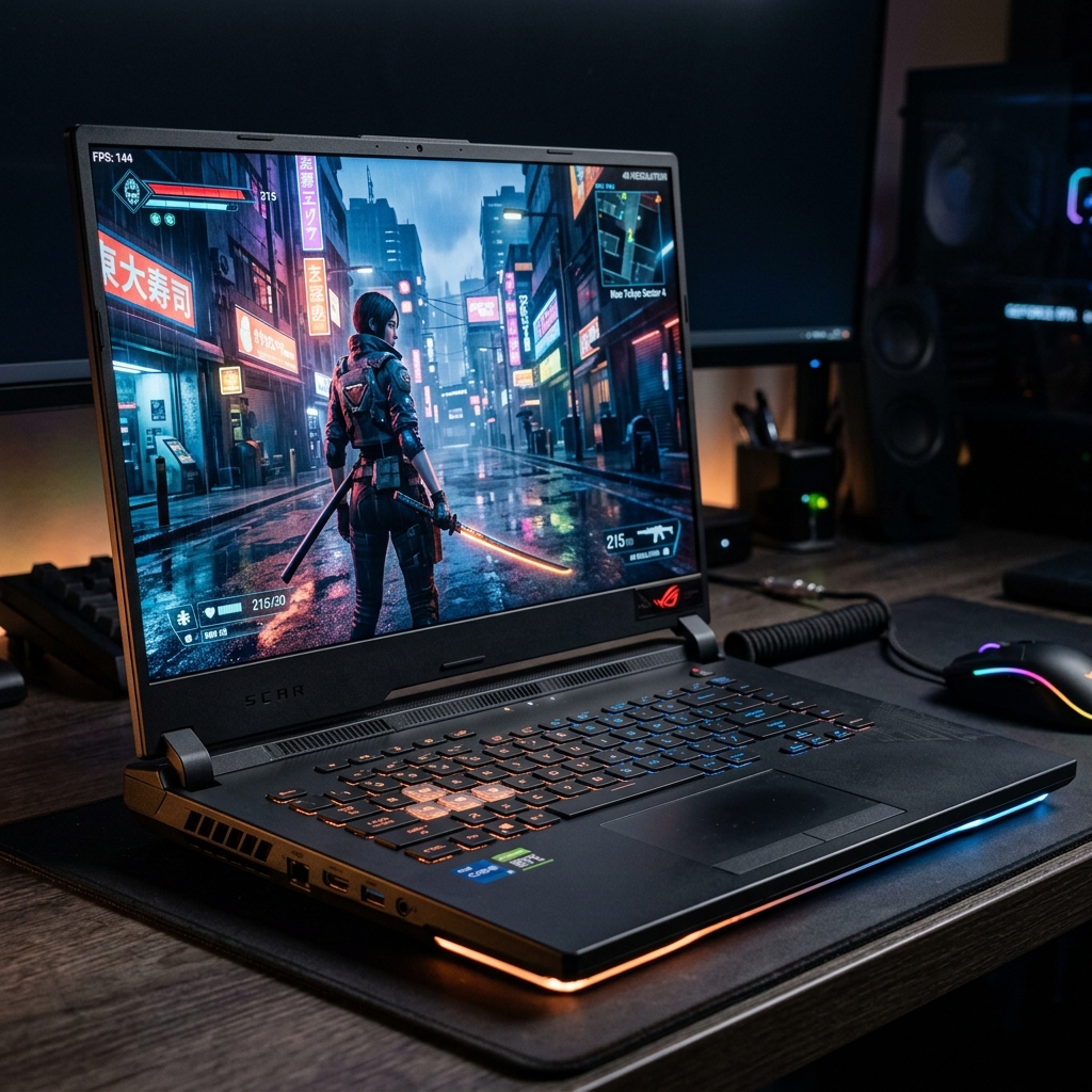 Portátil gaming ejecutando un videojuego moderno de forma fluida