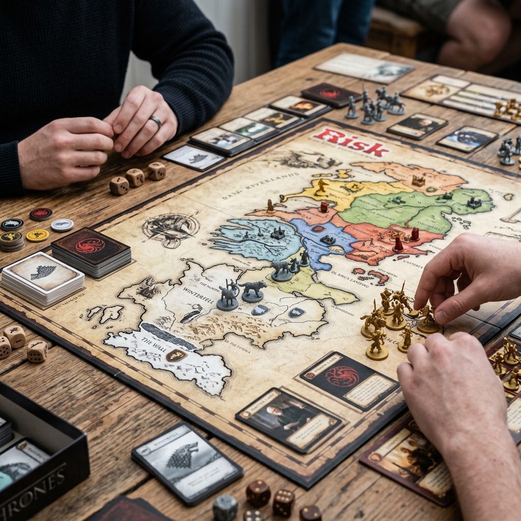 Detalle del tablero y fichas del Risk Juego de Tronos Edición Castellano